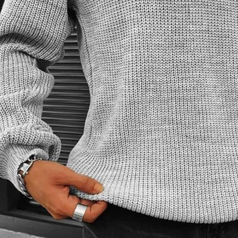 Heren vintage trui in effen kleur met V-hals en lange mouwen 53688615X