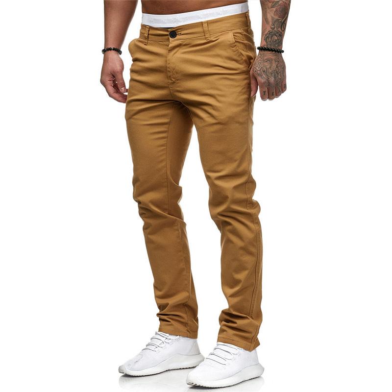 Heren Casual Broek in Effen Kleur Slim Fit 43253681M