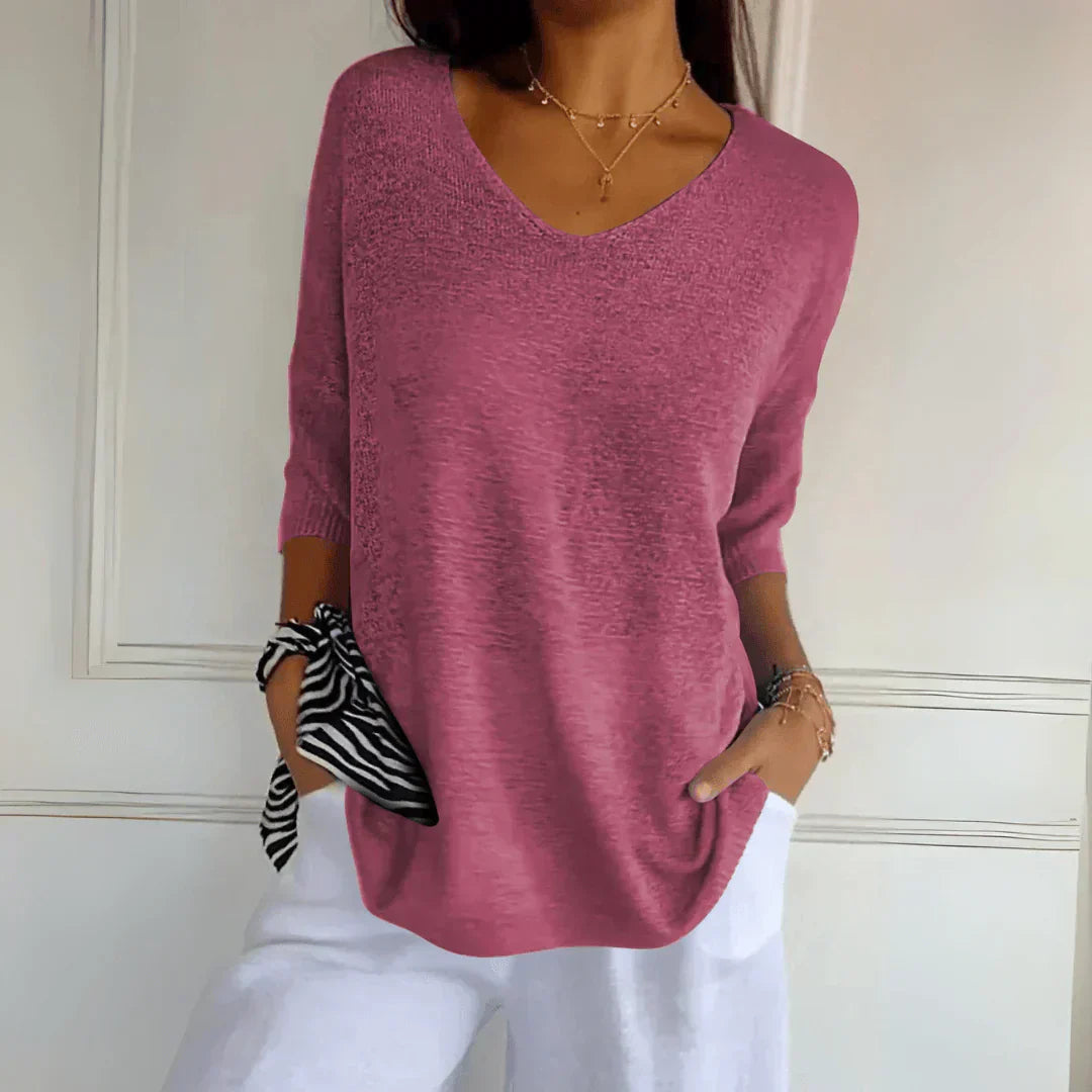 Stefania | Casual Chic Blouse met Halve Mouwen