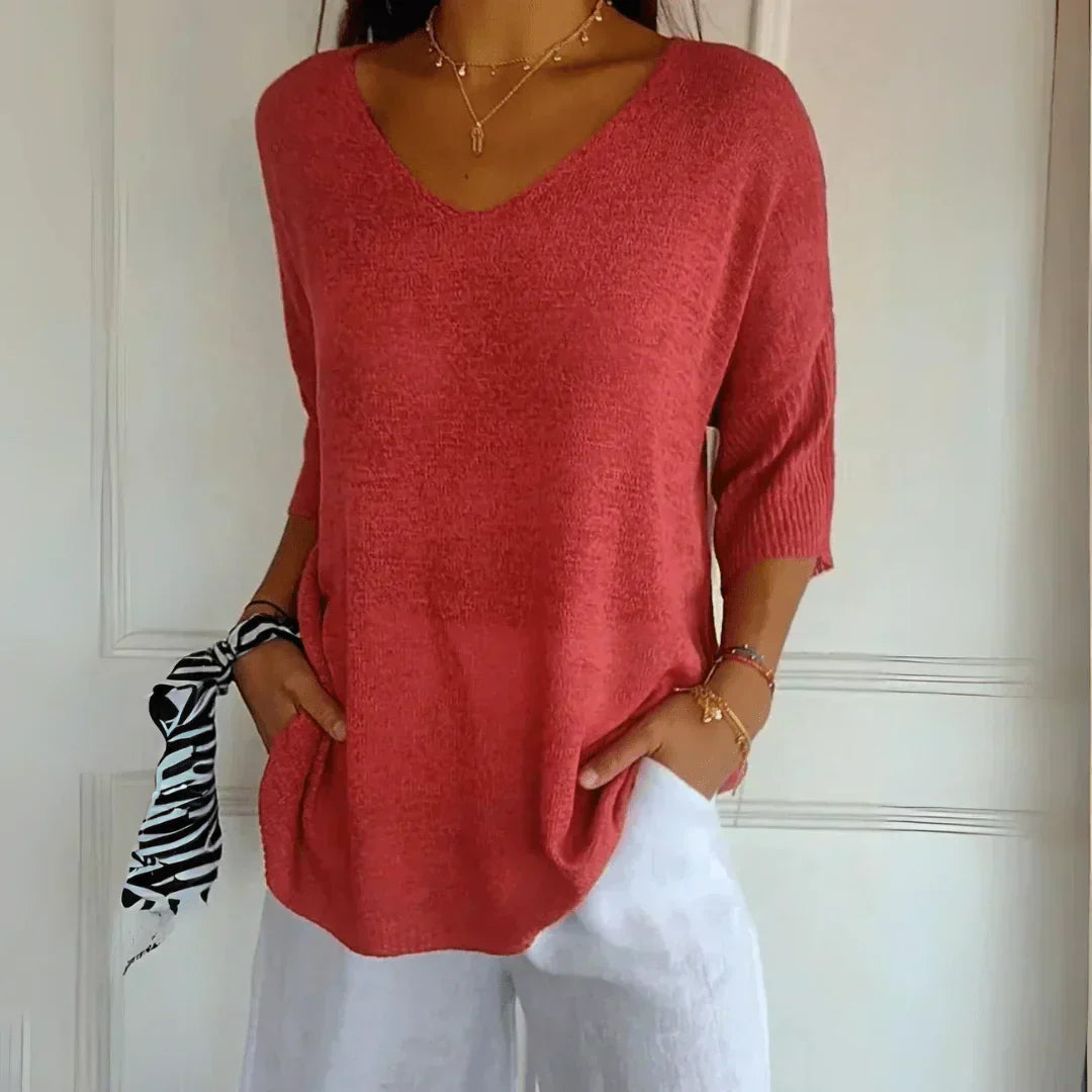 Stefania | Casual Chic Blouse met Halve Mouwen