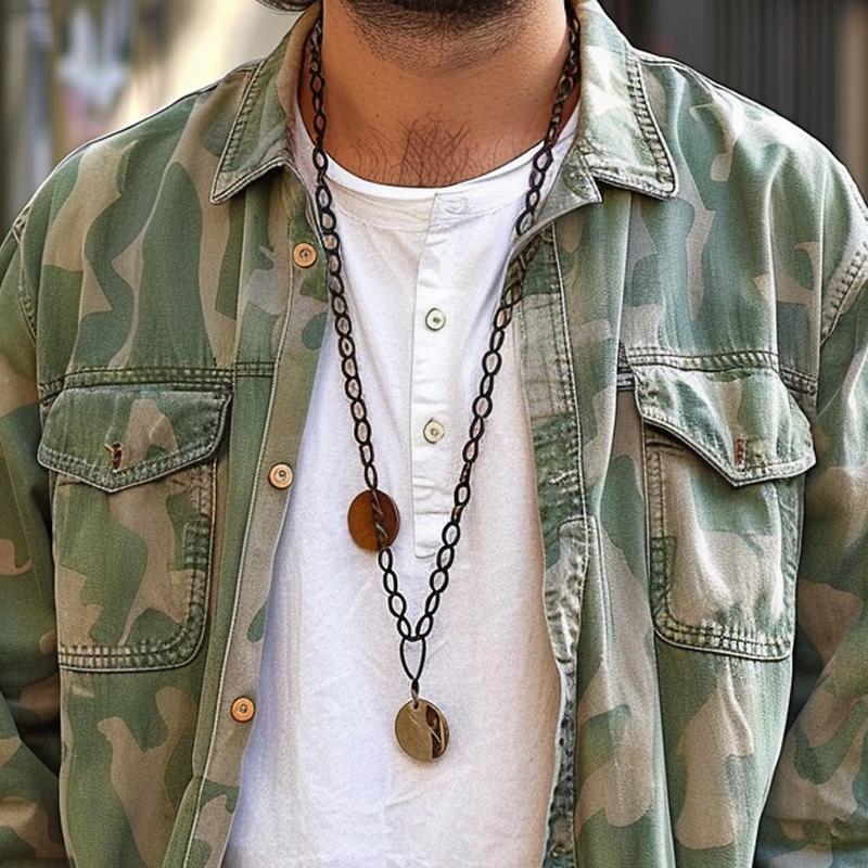 Heren camouflage overhemdjack met kleppen en zakken 38282207Z