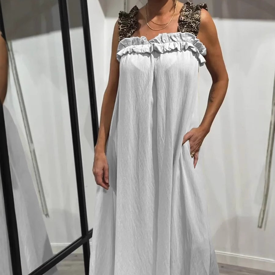 Klara | Luchtige Maxi Jurk met Schouderbanden en Zakken