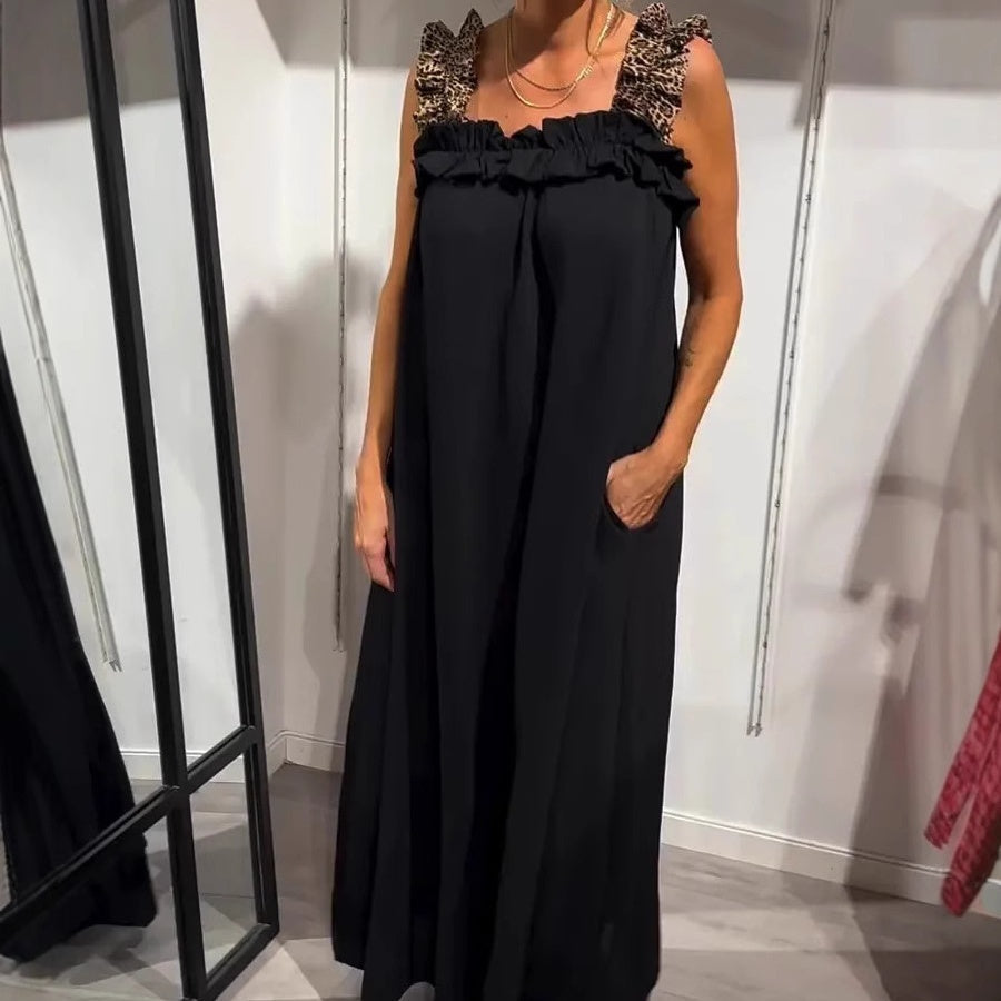 Klara | Luchtige Maxi Jurk met Schouderbanden en Zakken