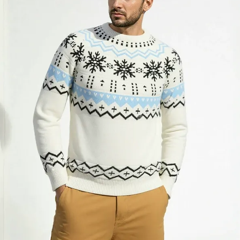 Heren trui met vintage herringbone patroon MTA0421H5X