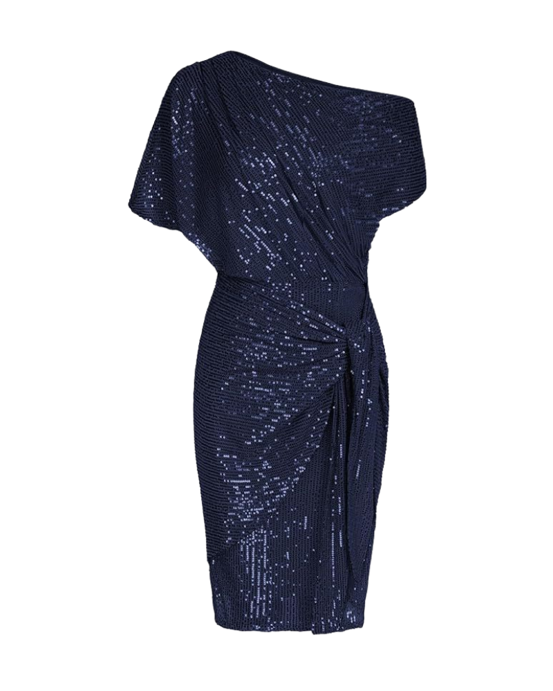 Klaudia | Eén Schouder Jurk met Pailletten voor Feestjes