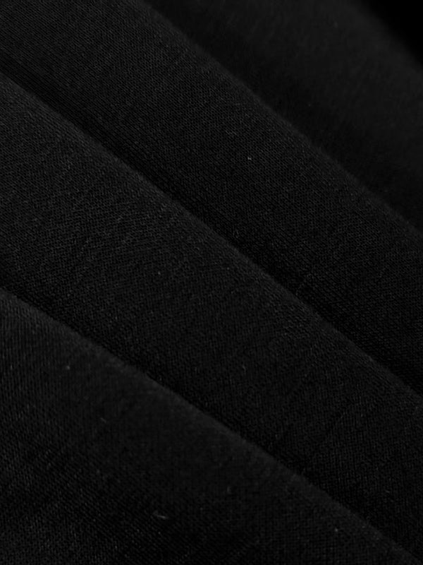 Losse Puff Mouwen Knop Split-zijde Mock Nek Maxi Jurken