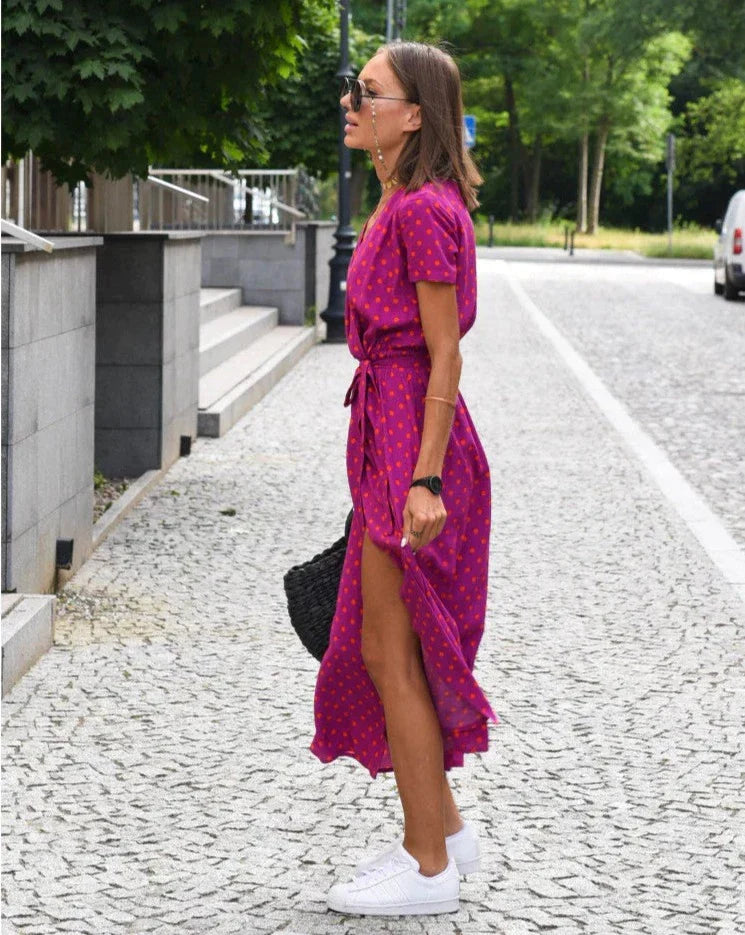 Barbara | Midi wikkeljurk met een uitgesproken stijl