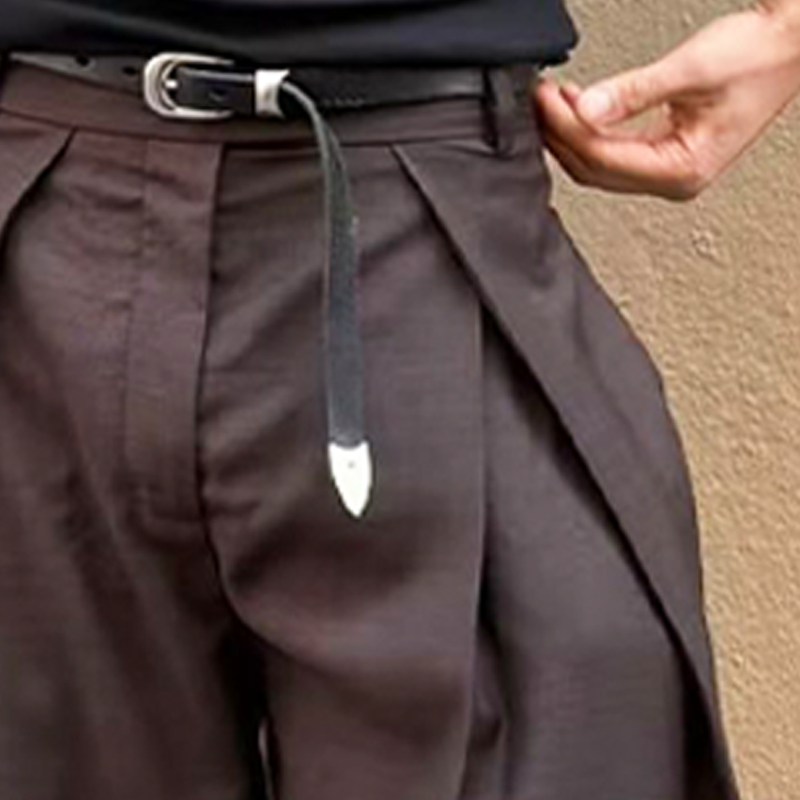 Heren Katoenen 3D Broeken met Plooien MTA0517H2U