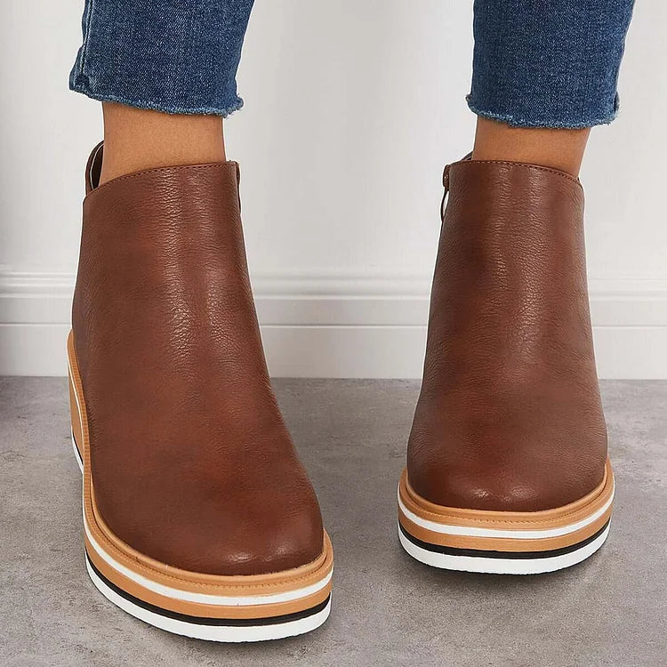 Bella - Stijlvolle Enkellaarsjes met Wol Voering