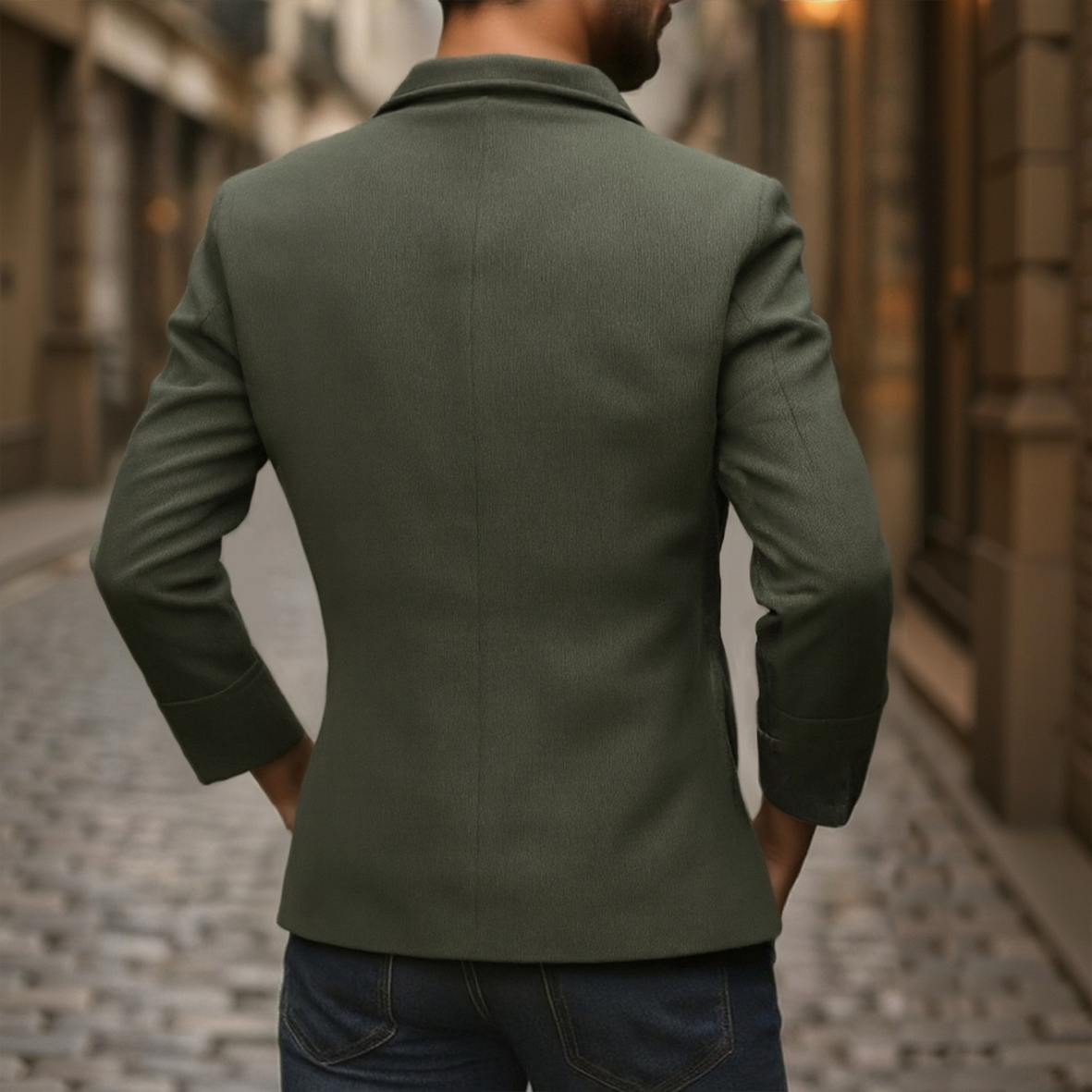 Heren Vintage Corduroy Staande Kraag Enkel Breasted Slim Korte Jas 66901253M