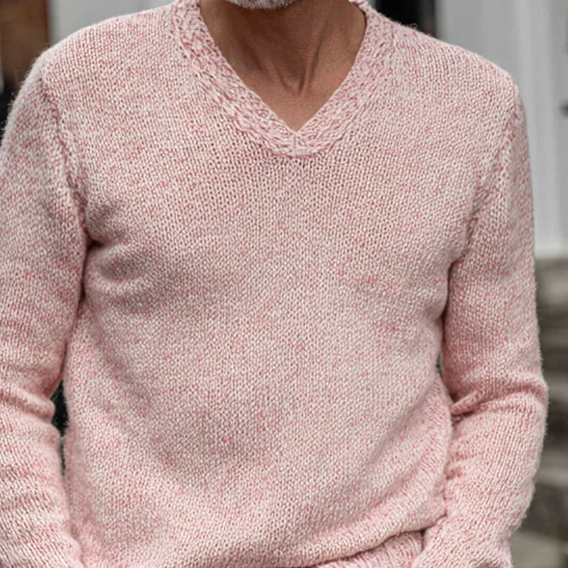 Heren pullover met V-hals in effen kleur MTA1426H7X