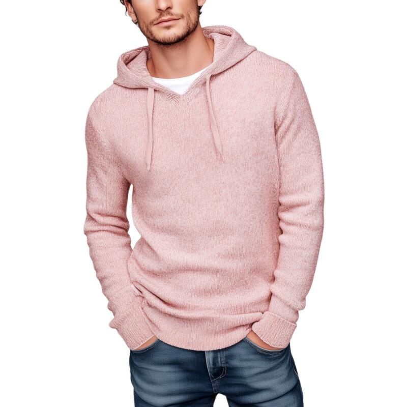 Heren casual sweater met capuchon in effen kleur, slim fit MTA2772H4M