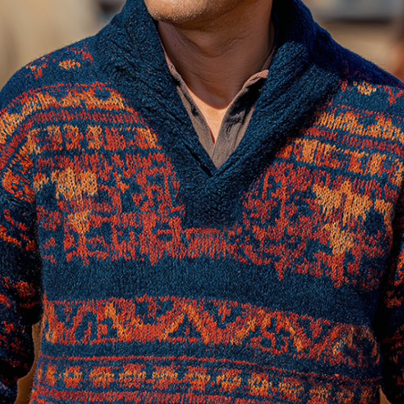 Heren Vintage Casual Western Ranch Trui MTA1544H6TO