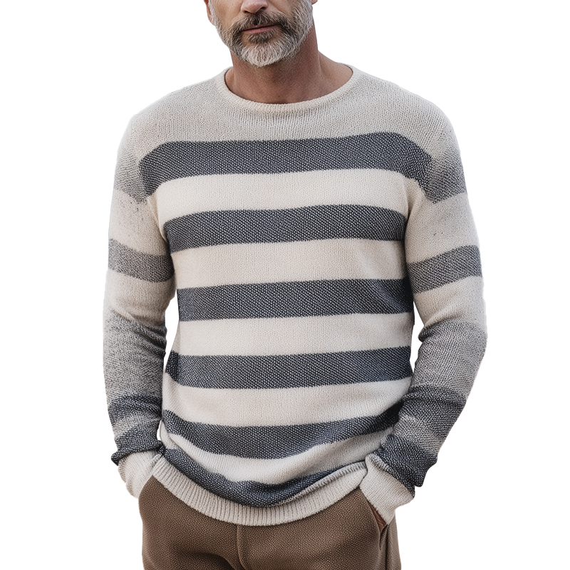 Heren Gestreepte Trui met Lange Mouwen MTA1368H9P