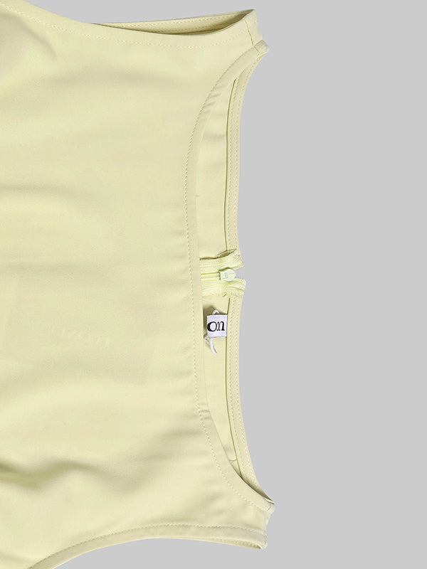 Mouwloze Gazen Plissé Effen Kleur Split-Joint Bootnek Avondjurken Maxi Jurken