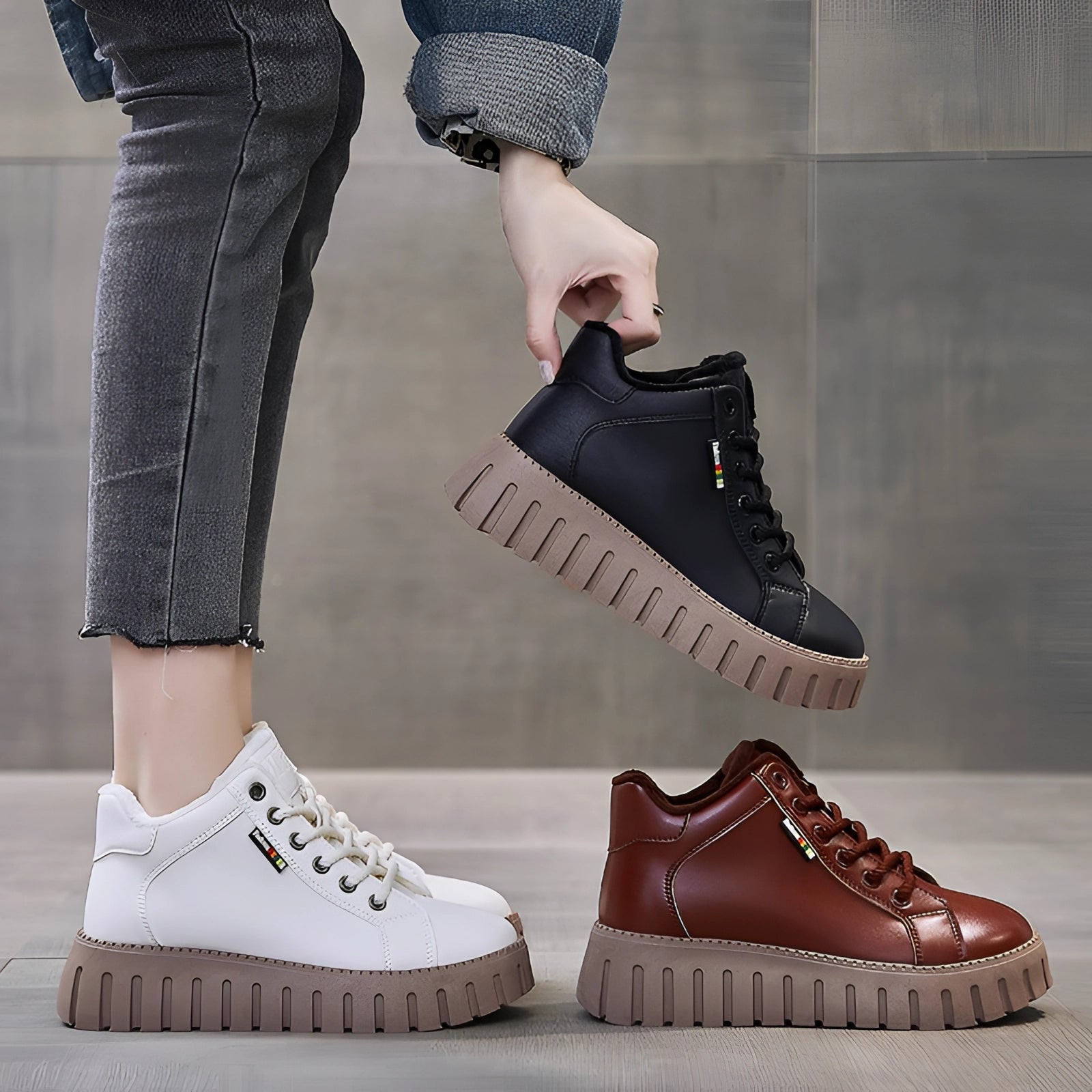 Stijlvolle Chunky Platform Sneakers - Veelzijdige Dames Schoenen