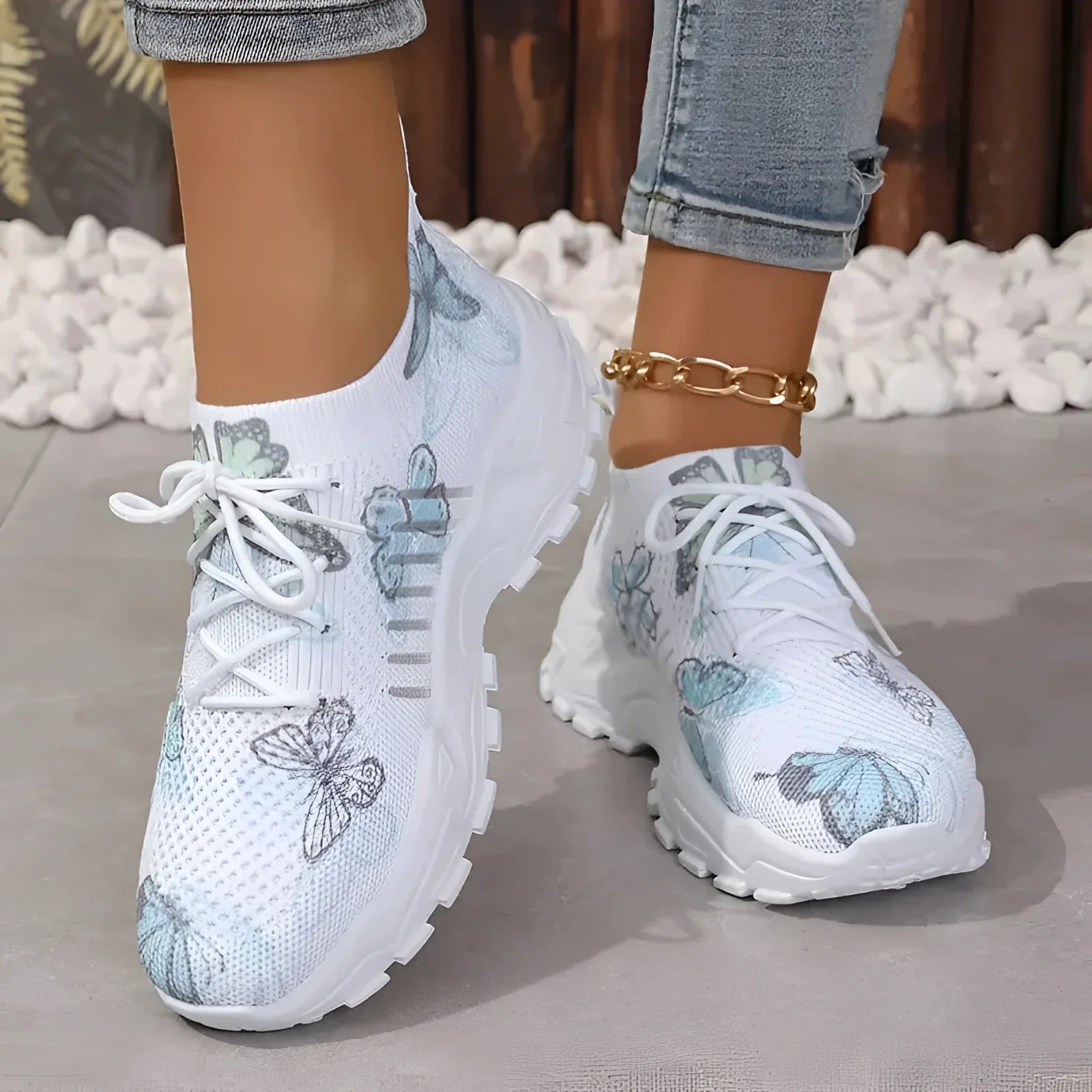 Roze Hardloopsneakers met Bloemenpatroon