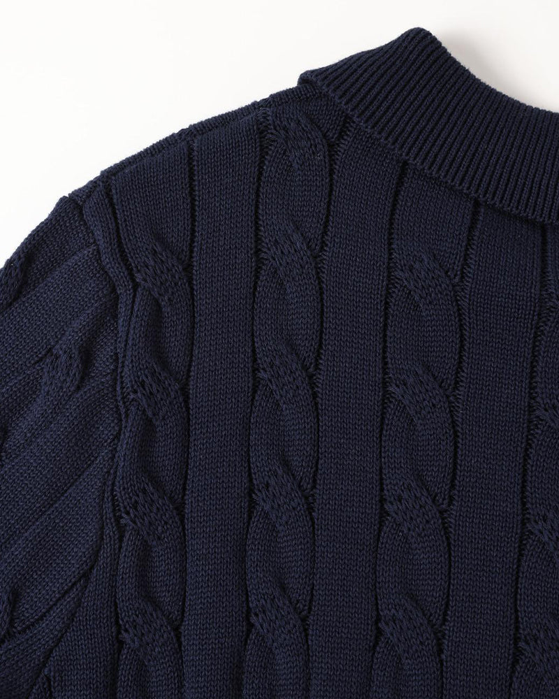 FLORENCE Polo Sweater met Vlechtpatroon