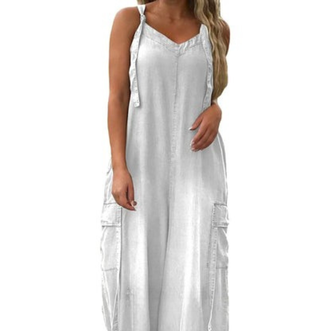 Lidka | Losse jumpsuit met brede pijpen en zakken voor dames