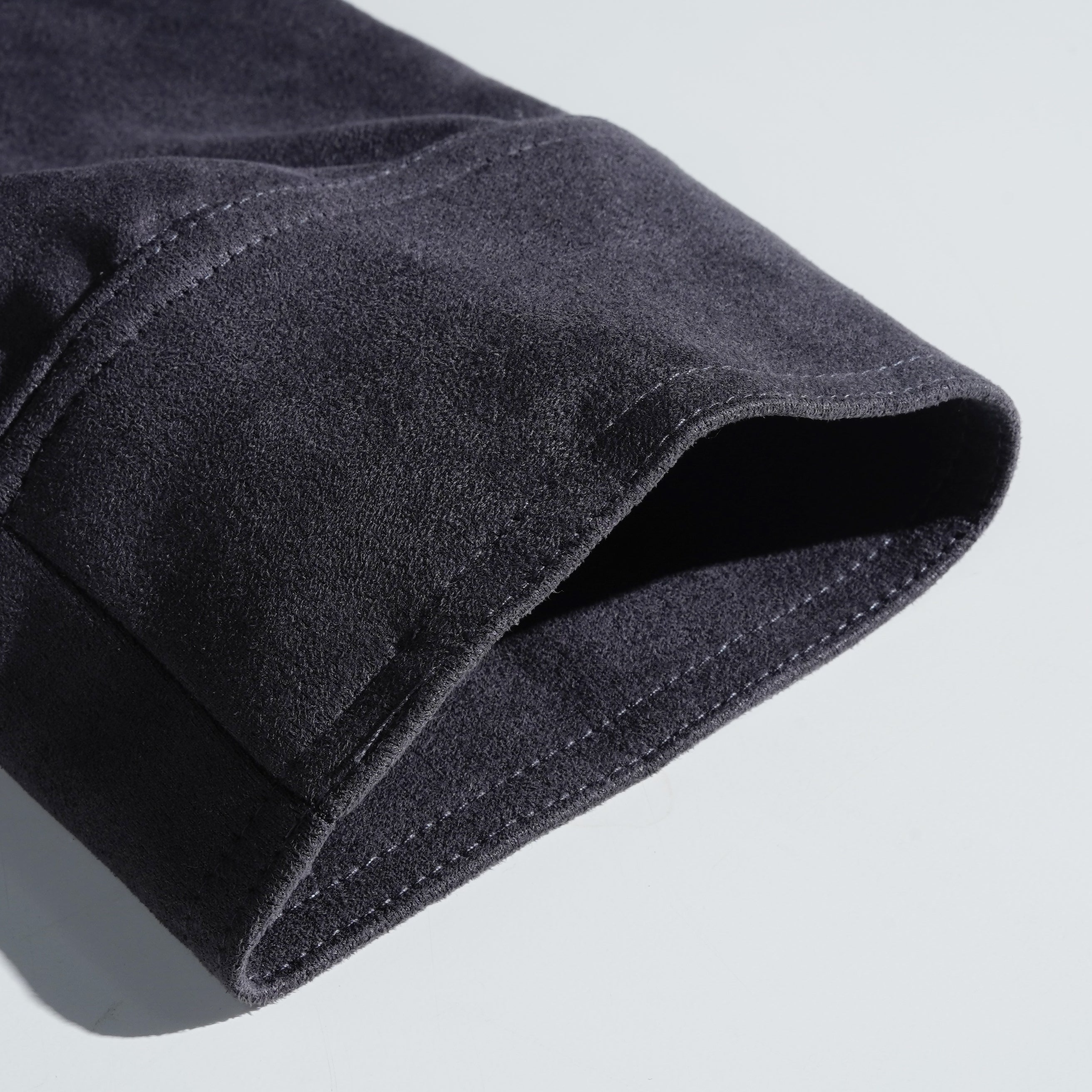 Heren Vintage Suède Jas met Staande Kraag en Knopen 65731063Y