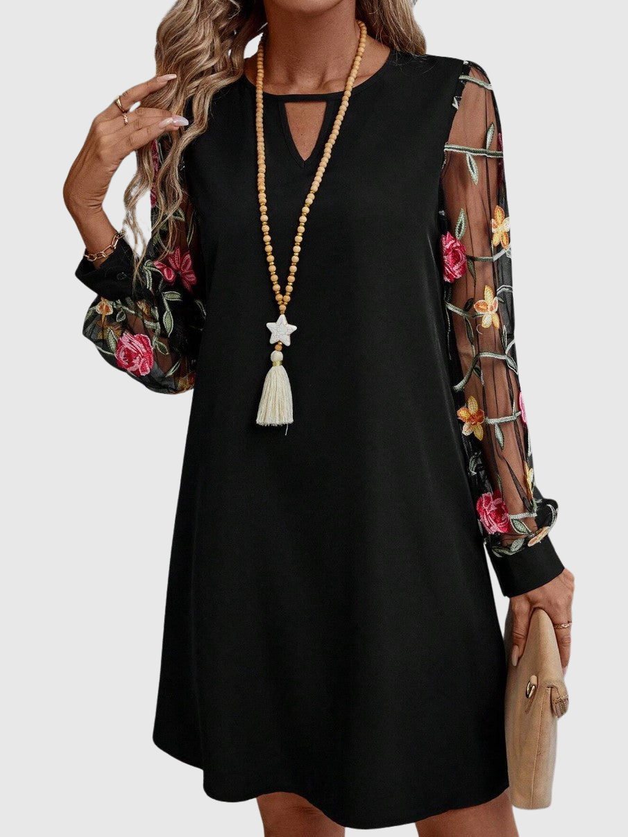 Jolanta | Elegante jurk met V-hals en opvallende mouwen