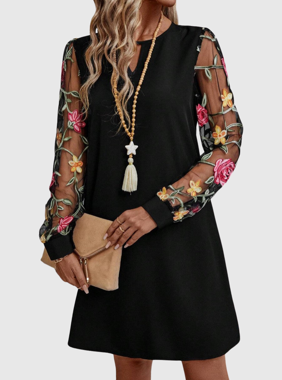 Lotte | Elegante jurk met V-hals en opvallende mouwen