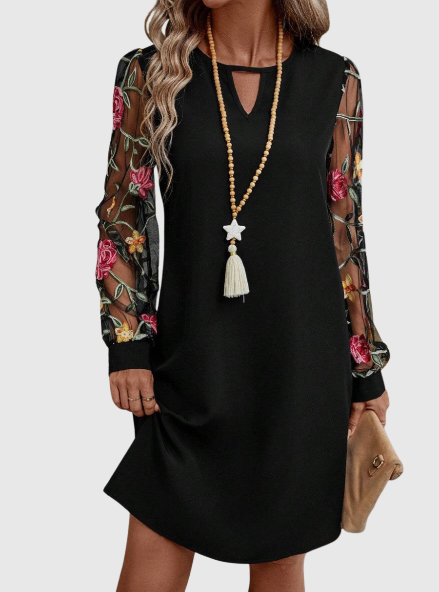 Lotte | Elegante jurk met V-hals en opvallende mouwen