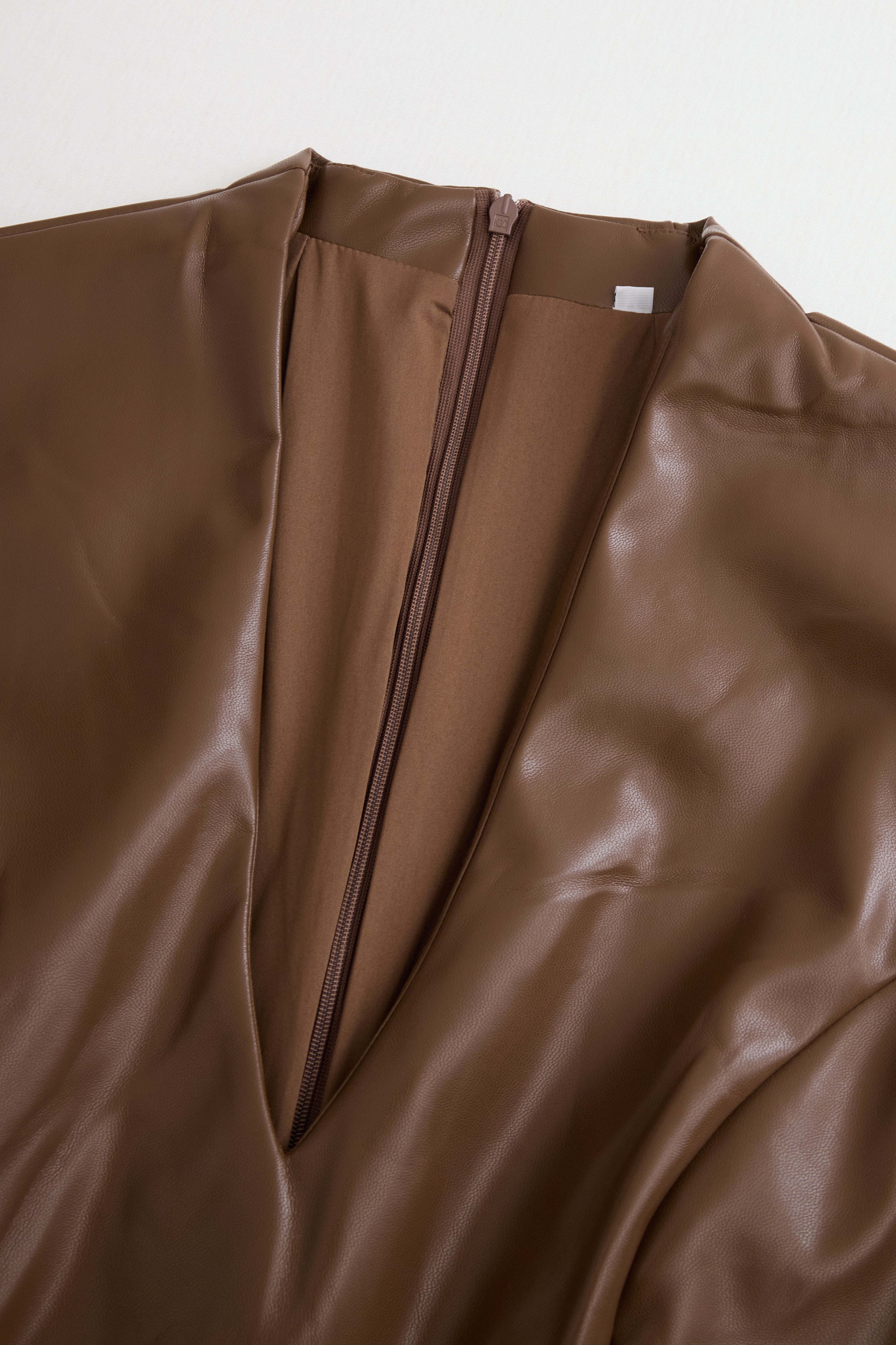 Verfijnde Zwarte Faux Leren Bodycon Jurk