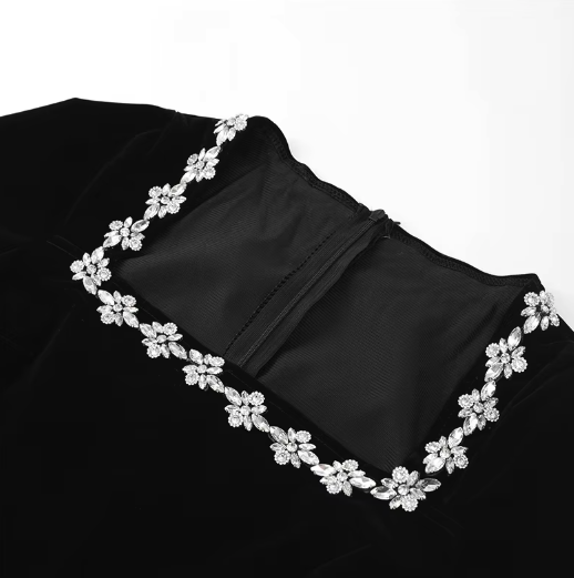 Aleksandra | Prinsessenvelours mini-jurk