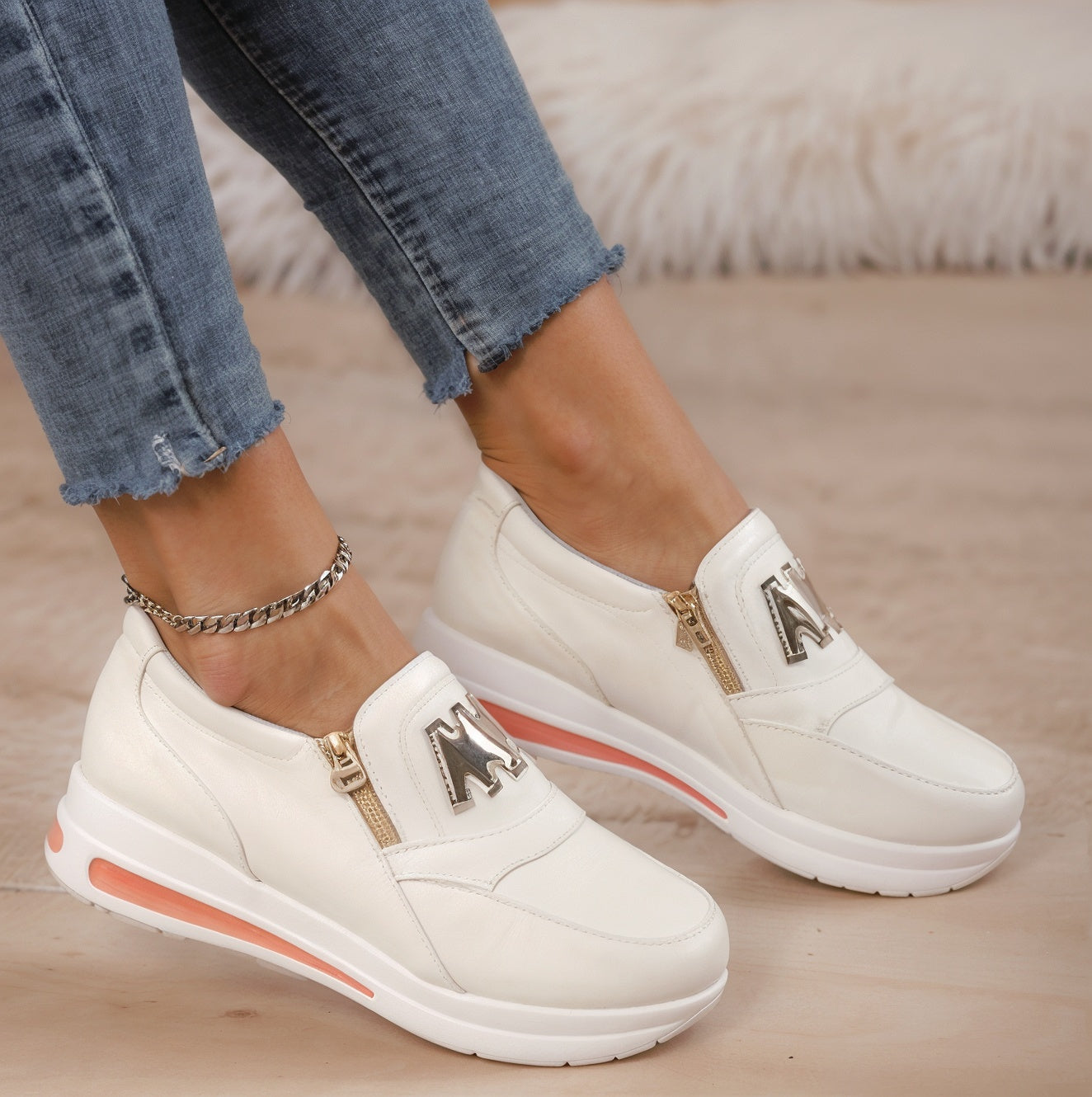 Ella – Supercomfortabele Orthopedische Instap Sneakers op een Platform