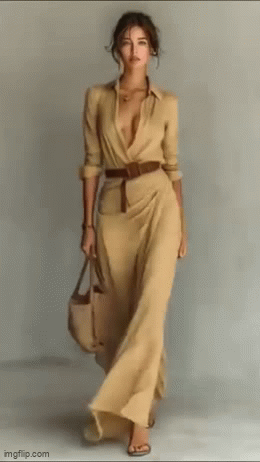 Karolina – Lange Jurk met Kraag en Ceintuur