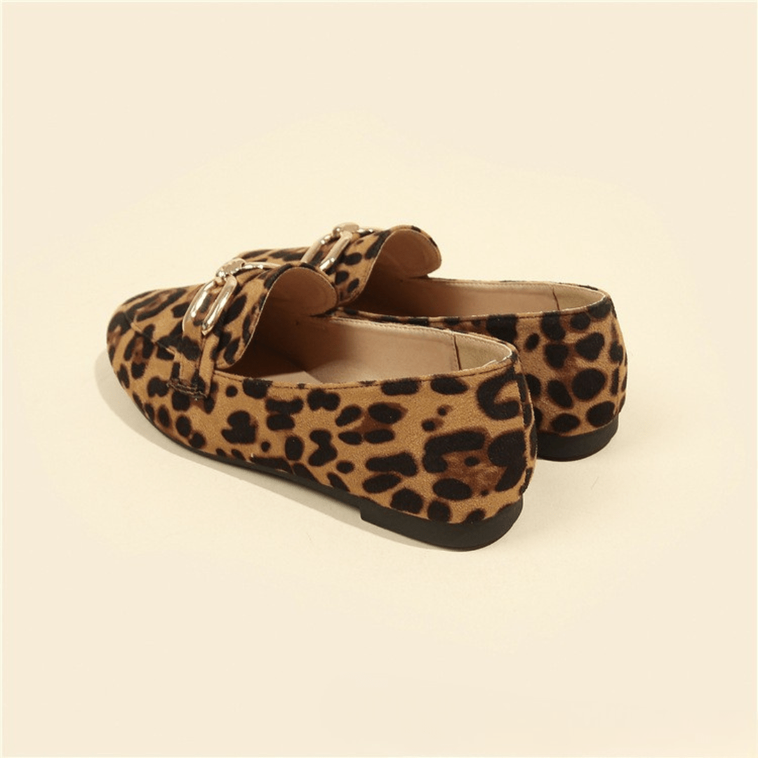 Siena | Loafers met dierenprint en gouden accenten