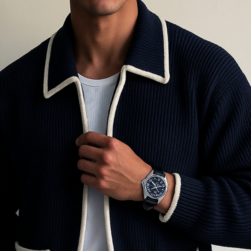 Heren Retro Casual Kabelbrei Rits Sweater Cardigan MTA0964I4TO