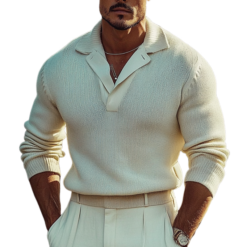 Heren Trui van Gebreide Stof in Effen Kleur met Een Losse Pasvorm MTA2768H6X