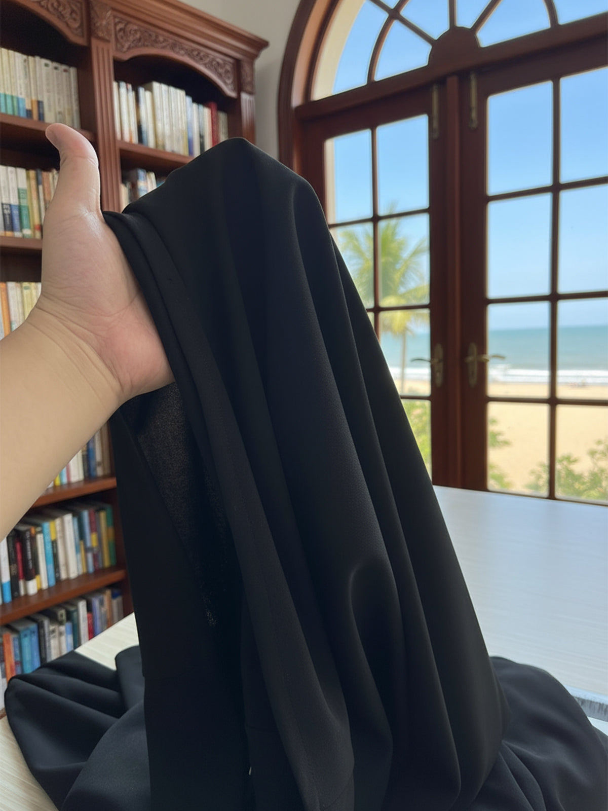 Langsleeve Skinny Effen Kleur Diepe V-Hals Maxi Jurken