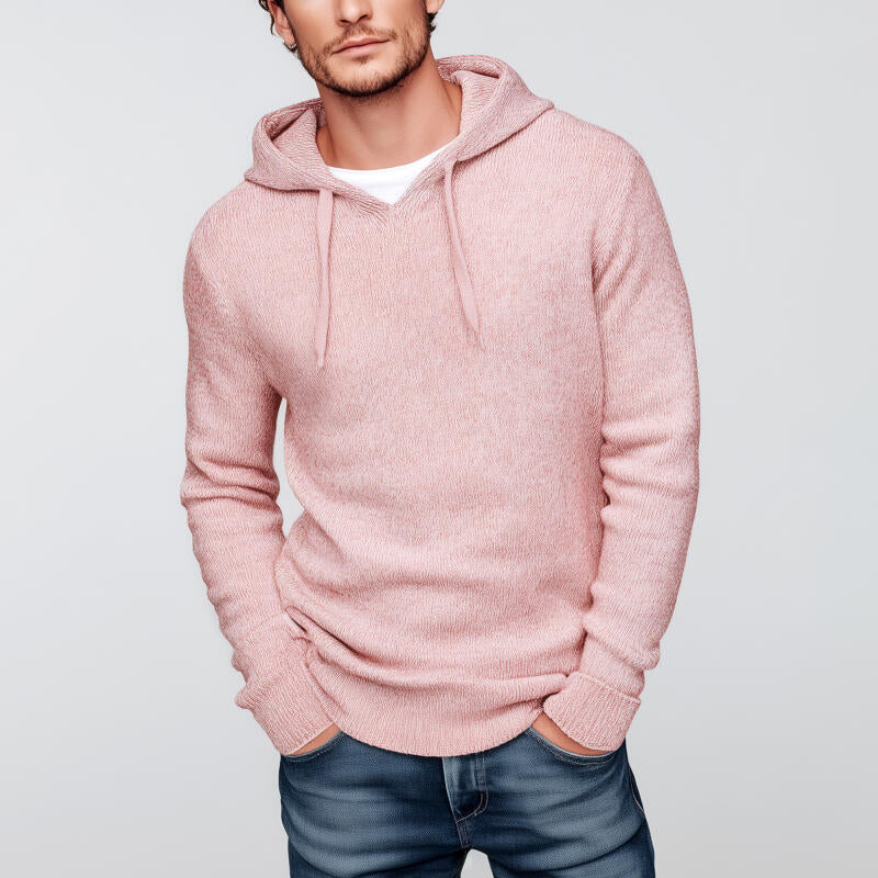 Heren casual sweater met capuchon in effen kleur, slim fit MTA2772H4M