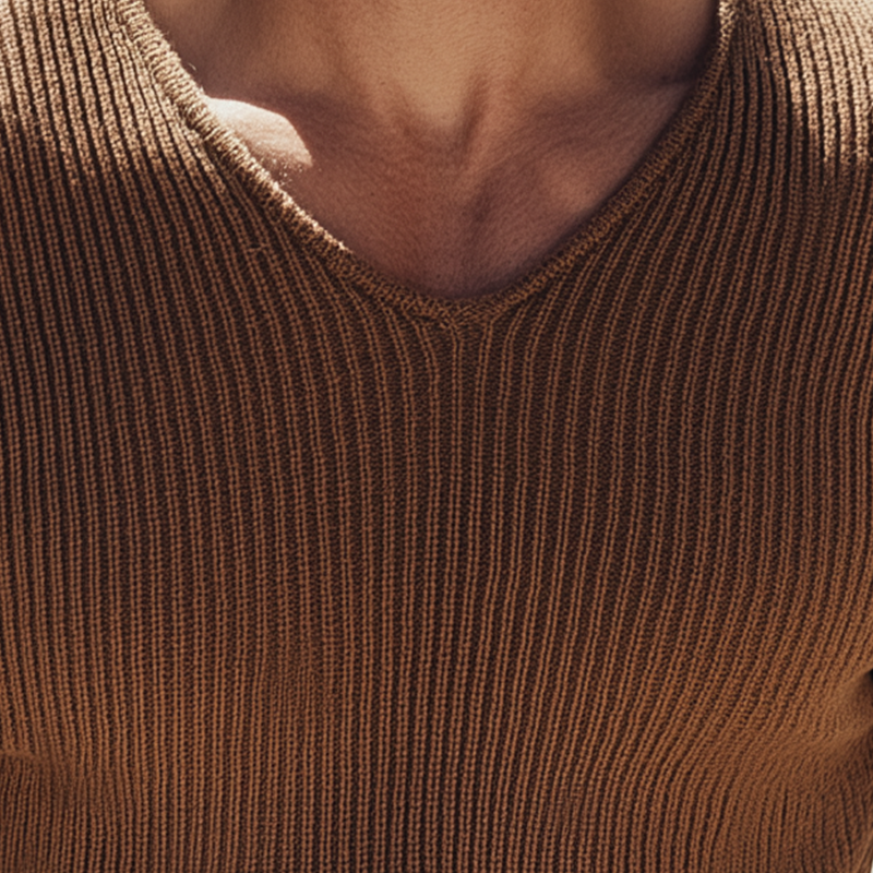 Heren Effen Gebreide Trui met V-hals MTA1167H7P