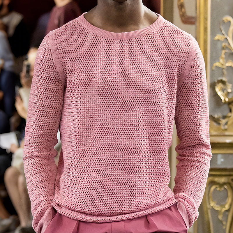 Heren retro casual trui met ronde hals in effen kleur MTA0811H4TO