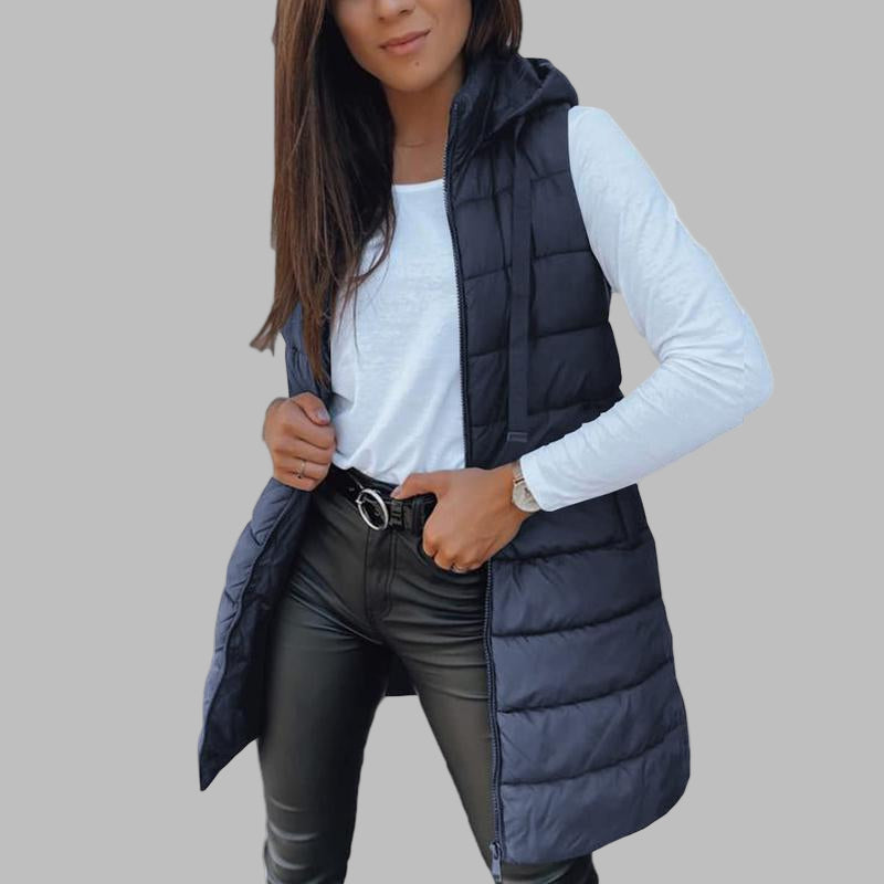 RAIN™ - Casual Mouwloos Vest met Capuchon Lange Dons