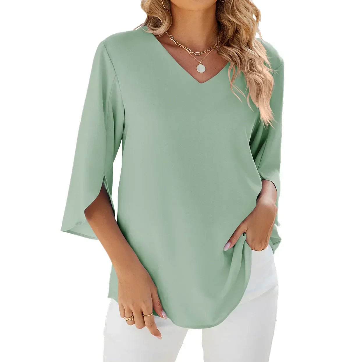 CARLA - Blouse met V-hals