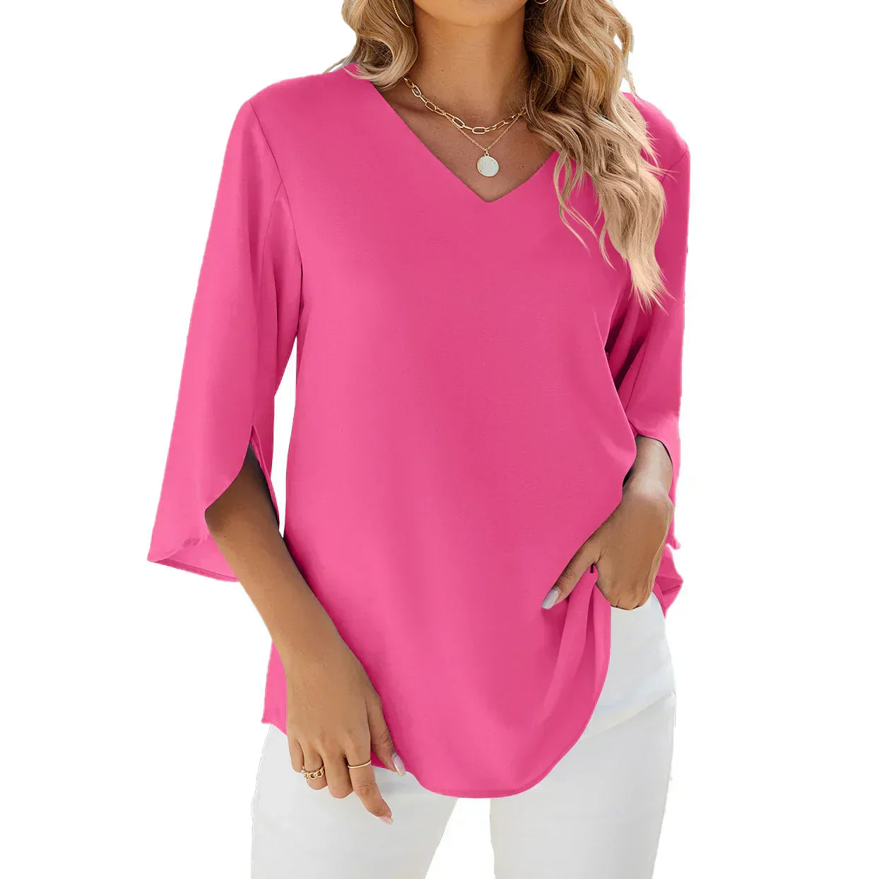 CARLA - Blouse met V-hals