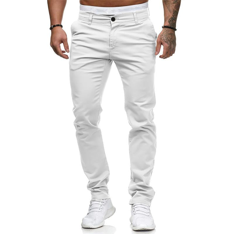 Heren Casual Broek in Effen Kleur Slim Fit 43253681M