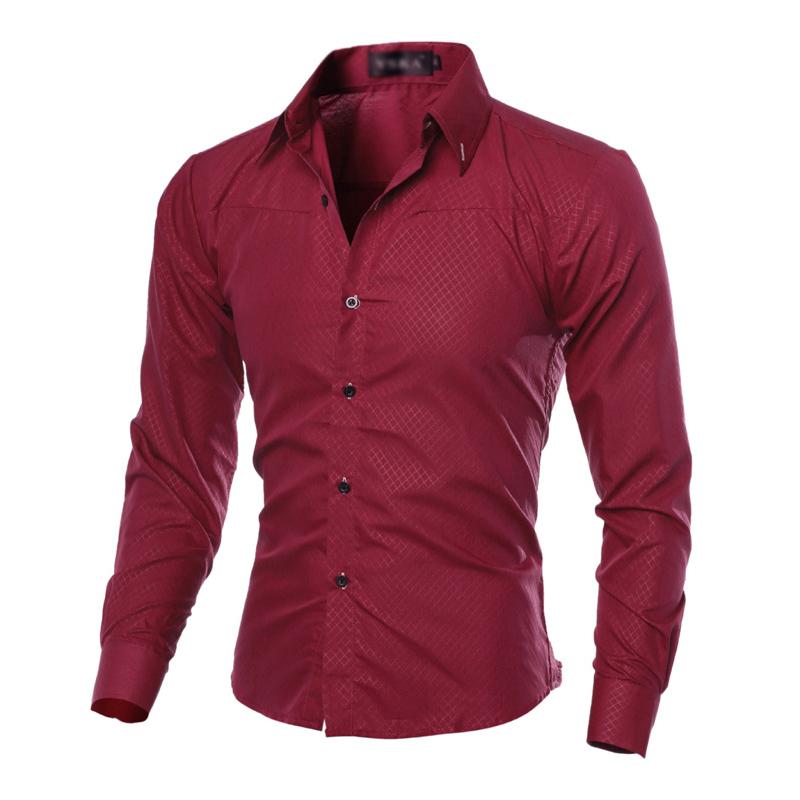 Heren Overhemd met Lange Mouwen in Donker Diamantpatroon 42745264X