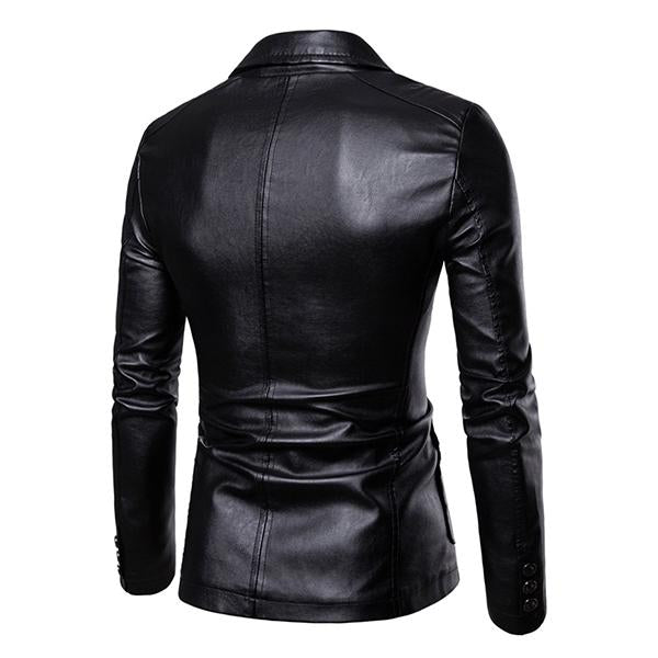 Heren Slim Fit Vintage Blazer PU met Twee Knopen - Stijl 32344449M