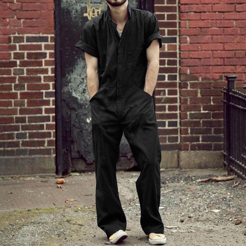 Heren Casual Cargo Jumpsuit met Veel Zakjes 32278228Y