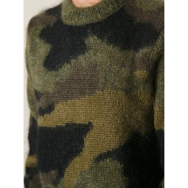 Heren vintage sweater met camouflage jacquardpatroon 79045048Y