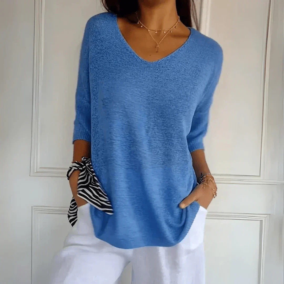 Stefania | Casual Chic Blouse met Halve Mouwen