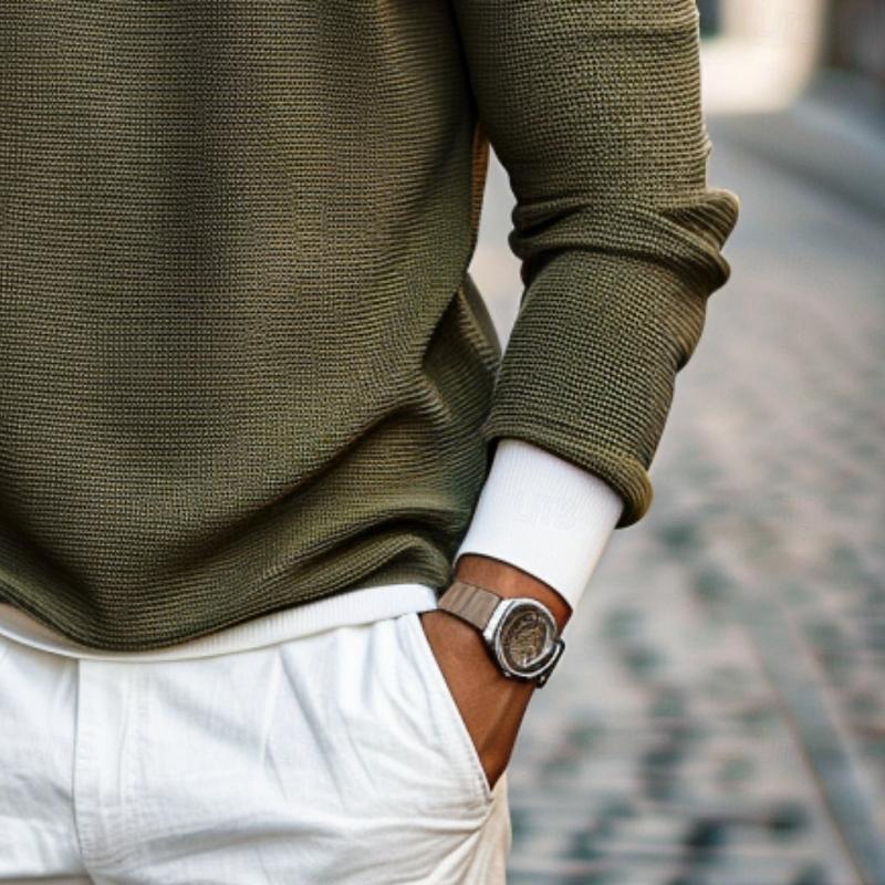 Mannelijke casual trui met kleurblok en rits 95440001Y