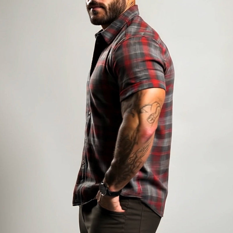 【24-uurs verzending】Heren retro casual overhemd met kraag en korte mouwen MTA1782C7TO