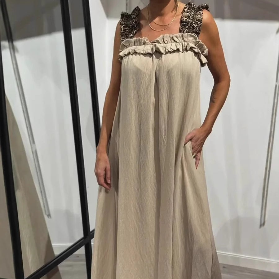 Klara | Luchtige Maxi Jurk met Schouderbanden en Zakken